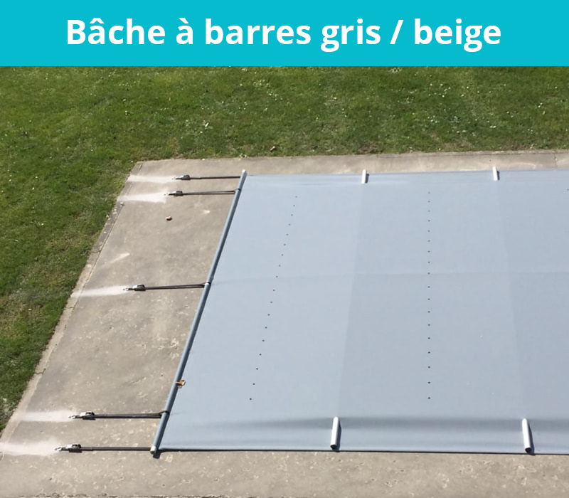 Bâche à barres gris / beige