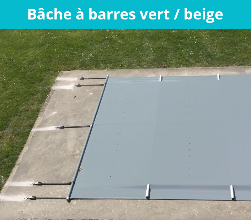 Bâche à barres vert / beige